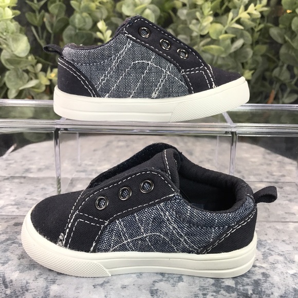 Wonder Nation Navy Blue Canvas Slip-On Velcro Shoes Baby Boy 3 ✨Like NEW✨ - Picture 4 of 11